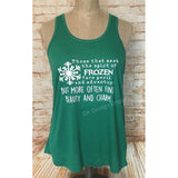Frozen Maelstrom Mashup Flowy Women's Tank Top - "Face Peril & Danger" Design