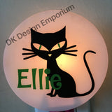 Personalized Black Kitty Night Light