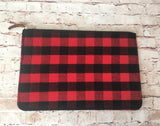 Buffalo Plaid Jumping Deer "Oh Deer!" Flannel Clutch