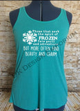 Frozen Maelstrom Mashup Flowy Women's Tank Top - "Face Peril & Danger" Design