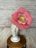 Oversized Pink Flower Headband - Giant Floral Statement Fascinator