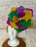 Giant Mardi Gras Flower Headband - Oversized Purple, Green & Gold Statement Fascinator