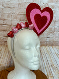 Oversized Glitter Heart Headband - Valentine's Day Statement Fascinator