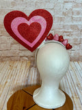 Oversized Glitter Heart Headband - Valentine's Day Statement Fascinator