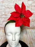 Red Poinsettia Statement Headband | Oversized Christmas Flower Headband | Holiday Hair Accessory