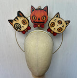 Double-Sided Vintage Halloween Creepy Cat Halo Headband