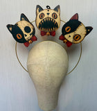 Double-Sided Vintage Halloween Creepy Cat Halo Headband