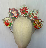 Double-Sided Vintage Christmas Ornament Halo Headband