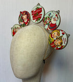 Double-Sided Vintage Christmas Ornament Halo Headband