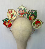 Double-Sided Vintage Christmas Ornament Halo Headband