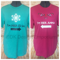 Set of Anna and Elsa Fitted Unisex T-Shirts