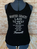Master Gracey Tombstone Tank - Haunted Mansion Inspired