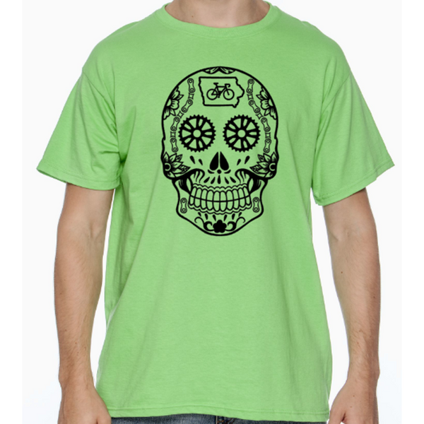 Iowa Cycling Sugar Skull T-Shirt