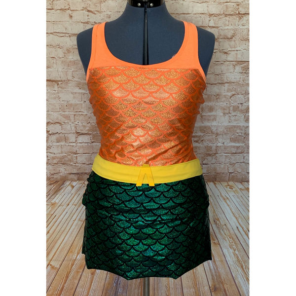 Retro Style Aquaman Inspired Women's Running Costume