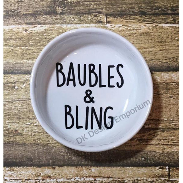 Baubles & Bling Ceramic Ring Dish
