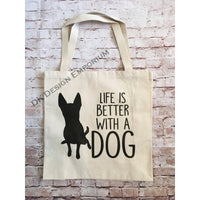 Life is Better With a Dog Canvas Tote Bag