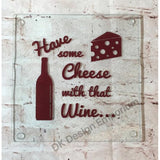 Cheese and Wine Glass Trivet Mini Cutting Board