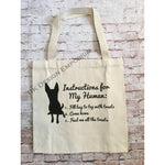 Dog Instructions Canvas Tote Bag