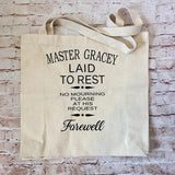 Master Gracey Tombstone Canvas Tote Bag