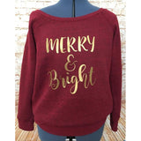 Merry & Bright Women’s Wideneck Sweatshirt