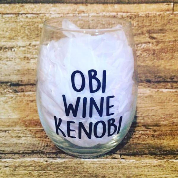Obi Wine Kenobi Stemless Wine Glass