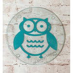 Owl Round Glass Trivet Mini Cutting Board