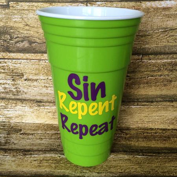 Sin Repent Repeat Mardi Gras Tumbler
