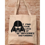 Vader "Lack of Groceries" Canvas Tote Bag
